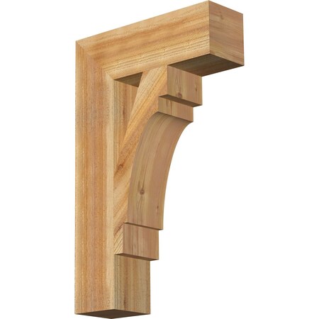 Ekena Millwork Merced Block Rough Sawn Bracket, Western Red Cedar, 6"W x 20"D x 32"H BKT06X20X32MRC05RWR
